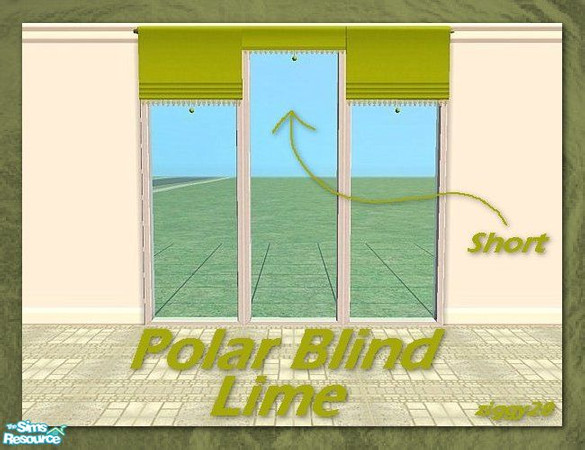 Sims 2 — Polar Blinds Short - Lime by ziggy28 — Short blind lime