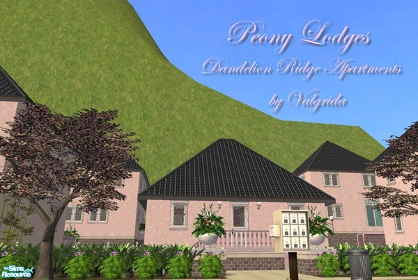 Sims 2 — Peony Lodges by Valgrida — There\'s no better place to bring up your kids than in this lovely community! Totally