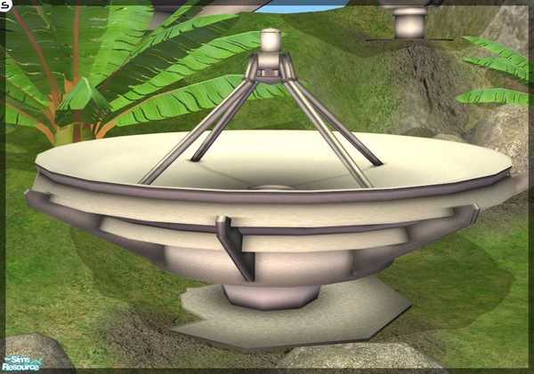 Sims 2 — Radio Telescope - type2 - small sized by senemm — A set of 2 different realistic radio telescopes in 3-3 (small,