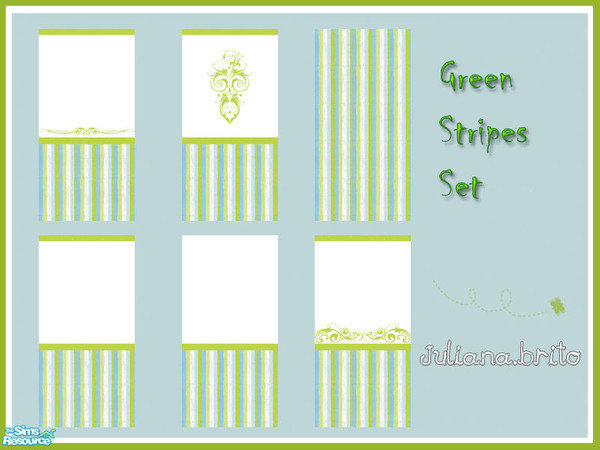 Sims 2 — Green Stripes by juliana.brito — Another set of wallpapers made by me! I hope you guys enjoy it! :)