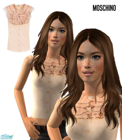 Sims 2 — Moschino Tiered Ruffle Top for teens by ancsie18 — Moschino Tiered Ruffle Top TEEN VERSION