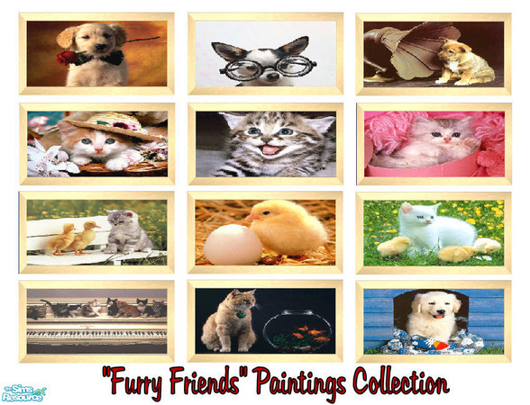 Sims 2 — \'Furry Friends\' Paintings Collection by shadow66 — OK, so not just \'Furry Friends\' (but \'Furry Feathered