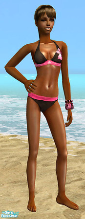 Sims 2 — Floral Pink Bikini  by Ewelina_ — 