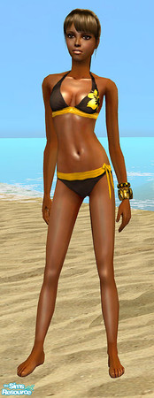 Sims 2 — Floral Yellow Bikini by Ewelina_ — 