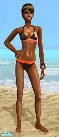 Sims 2 — Floral Orange Bikini by Ewelina_ — 