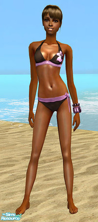 Sims 2 — Floral Violet Bikini  by Ewelina_ — 