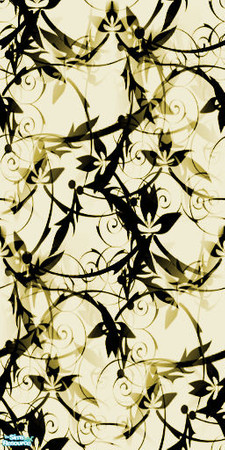 Sims 2 — Floral Wallpaper and Border Set - Cream Floral by Midnight222 — A cream floral wallpaper that melds seamlessly