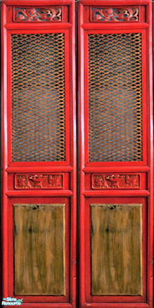 Sims 2 — Asian Screen Panels & Bamboo Floors - Screen Panel 3 by Cerulean Talon — Rich textures and deep colors
