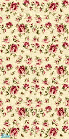 Sims 2 — Floral Vintage Set 1 - Floral Vintage 1.1 by Jron — A single wall, with no baseboard or crown molding. 