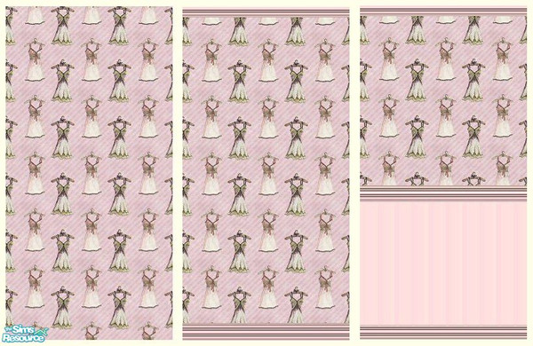 Sims 2 — Historic Vintage Set 2 by Jron — A set of three vintage-look wallpapers, just right for a child or teens room,