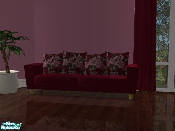 Sims 2 — MFG Roses 1 Livingroom Set - Sofa by mightyfaithgirl — Rose recolor of Holy Simoly\'s Arizona Sofa.