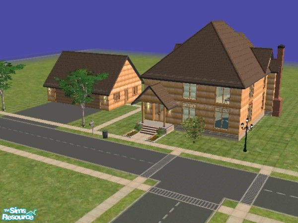 Sims 2 — The Tennessee by devoted2rusty — I created this home from a real log home plan. Only 1 custom content needed