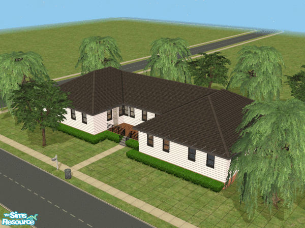 Sims 2 — Mayer Home Designs # 201 by Chuck66 — This single level, dual family duplex features a 2 bed, 2 bath home on the