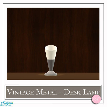 Sims 2 — Vintage Metal Desk Lamp Mesh by DOT — Vintage Metal Desk Lamp Mesh. 1 MESH Plus Recolors. Sims 2 by DOT of The