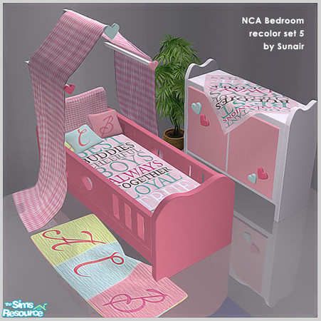 Sims 2 — NCA Girls Room - Recolor set 5 by Sunair — NCA Girls Room - Recolor set 5 (white)