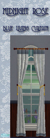 Sims 2 — MRC Blue Living - Curtain by MidnightRose — Recolor of Maxis Cornerstone Victoria Velvet curtain.
