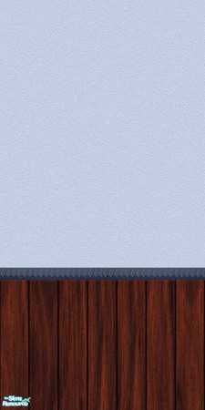 Sims 2 — MRC Blue Living - Half Paneled Blue Wall by MidnightRose — Blue painted wall with Mahogany paneling.