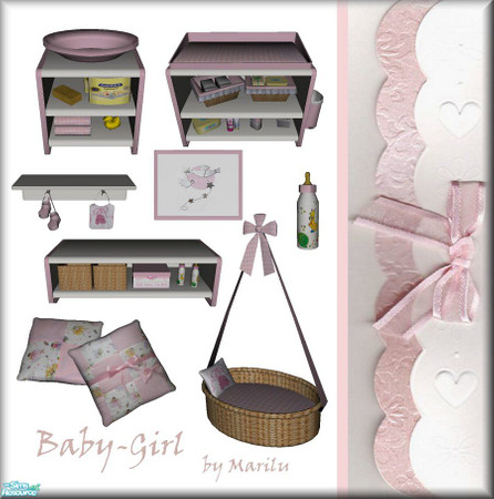 Sims 2 — Set Baby - Girl by marilu — Recolor from Set Baby-Boy