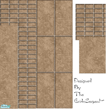 Sims 2 — Smooth Stone Bathroom Wall & Floor Set by eriduserpent —  Two tiled walls and two floor tiles. Designed By