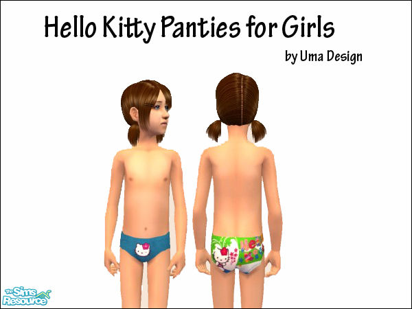 The Sims Resource - Hello Kitty Blue Panties for Girls