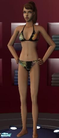Sims 2 — Leafy Bikini by m4srat — Base game bikini recolor