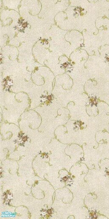 Sims 2 — Floral Vintage Set 3 - Vintage Floral 3.1 by Jron — A single wall, with no baseboard or crown molding. 