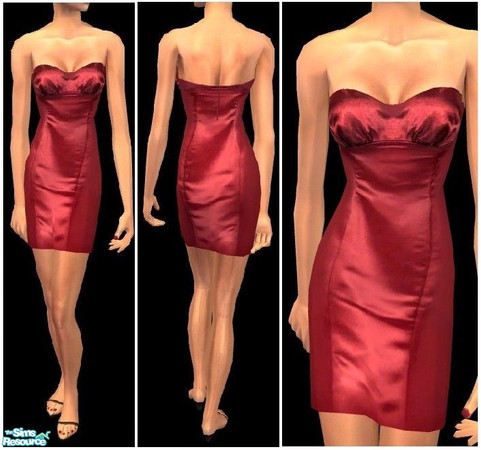 Sims 2 — JPafformal16 - red by juttaponath — Silk dress for adults. No mesh or expansion pack required.