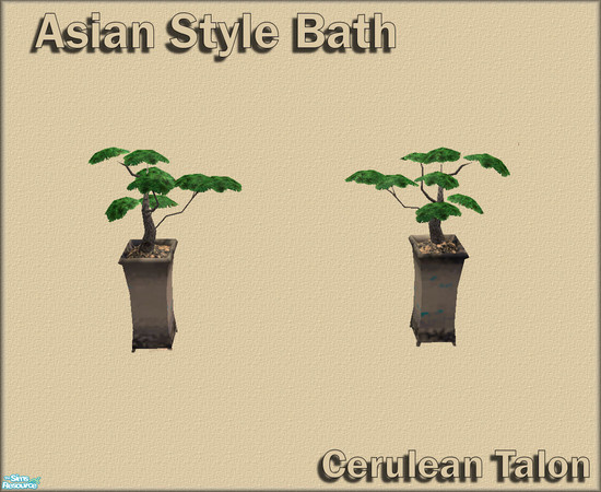 Sims 2 — Asian Bathroom - Bonsai by Cerulean Talon — Simplicity of design make this a calm and inviting room.