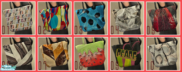 Sims 2 — PURSE SET 02 by KalmanKukka — Package include ten various themes. Gorgeous mesh (Mix n Match 11 >