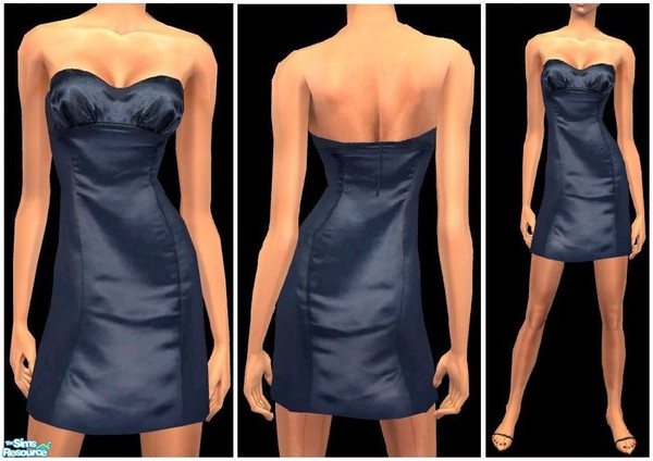Sims 2 — JPafformal16 - blue by juttaponath — Silk dress for adults. No mesh or expansion pack required.