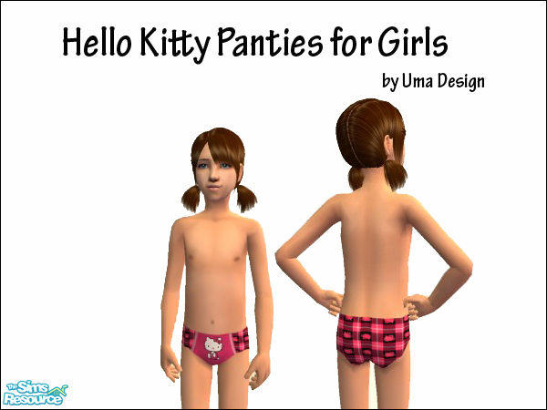 The Sims Resource - Hello Kitty Checker Panties for Girls