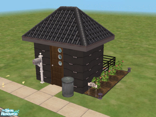 Sims 2 — Pharm by Hellamund — The smallest and most functional house you will ever see. Six squares for you, six for your