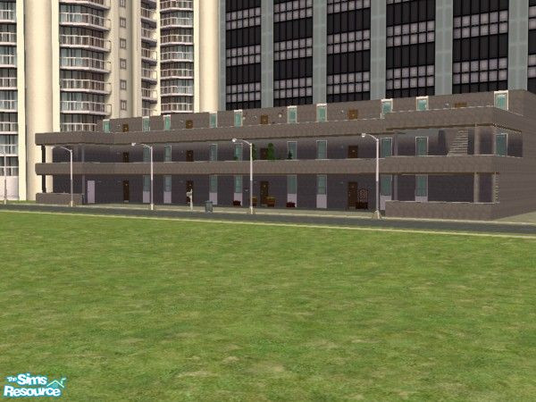 Sims 2 — Jacksons Court. by luckyoyo — Each Apartment has One - Three Bedrooms, Bathroom, Kitchen Diner, Lounge and a