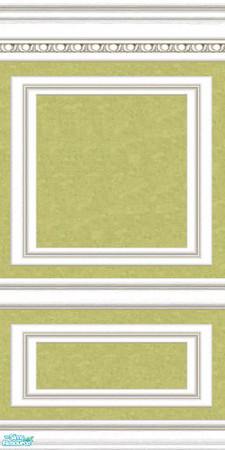Sims 2 — jsf2CEFWCashcraftLPrincessGreen by jsf — Fully wainscotted, white, wood mouldings hold Cashcraft\'s Little