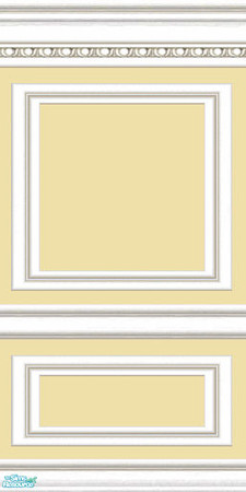 Sims 2 — jsf2CEFWCashcraftLPrincessYellow by jsf — Wainscotted white wood mouldings hold cashcraft\'s Little Princess