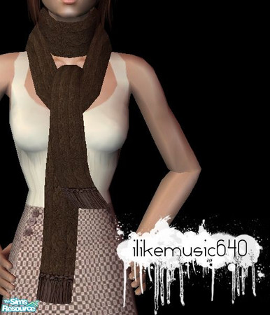 Sims 2 — Scarves - 4 by ILikeMusic640 — Requires Ulkrhsn\'s mesh, but it\'s subscriber only. Get it from Liana Sims scarf