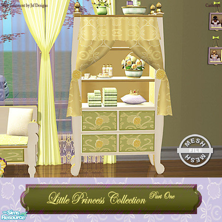 Sims 2 — Little Princess Bedroom - Hutch Mesh by Cashcraft — The hutch mesh is linked to the bed canopy and dresser mesh,
