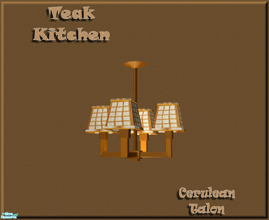 Sims 2 — Teak Kitchen - Ceiling Light by Cerulean Talon — Serves every kitchen purpose from homey to elegant. Light teak
