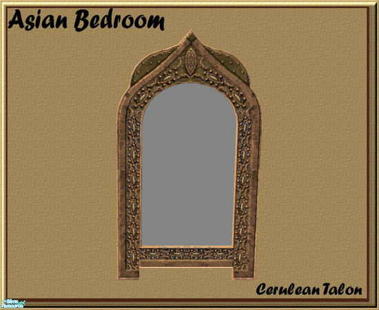 Sims 2 — Asian Bedroom - Mirror by Cerulean Talon — Soothing colors in shades of green accented by dark, rich wood colors