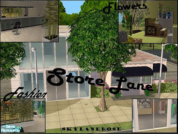 Sims 2 — Store Lane by SkylaneRose — You get two buildings in this one.One is a flower shop with new plants you can buy