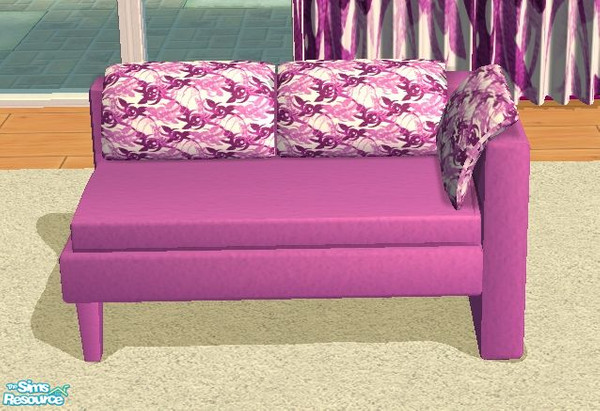 Sims 2 — Floral Pink Recolour of Angelamveliza \'s All White Set Loveseat by Midnight222 — 
