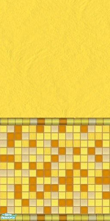 Sims 2 — Sunny Bliss Tile Set - Sunny Bliss Tile 1.3 by Jron — A wall featuring tile in shades of yellow and orange,