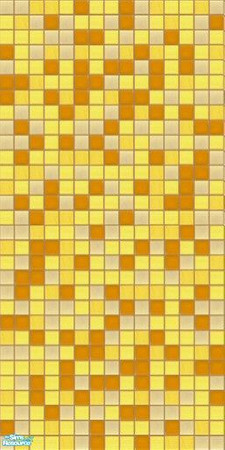 Sims 2 — Sunny Bliss Tile Set - Sunny Bliss Tile 1.1 by Jron — A wall, tiled in lovely shades of yellow and orange.