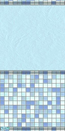 Sims 2 — Blue Ice Dreams Tile Set - Blue Ice Dreams Tile 1.3  by Jron — A wall tiled in lovely and cooling shades of blue