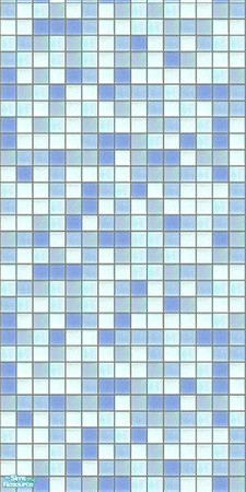 Sims 2 — Blue Ice Dreams Tile Set - Blue Ice Dreams Tile 1.1 by Jron — A wall, tiled in lovely shades of blue and frost.