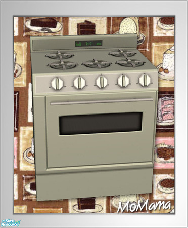 Sims 2 — NK Fire Em Up Stoves - Drab Green by MoMama — A nice modern stove in Drab Green.