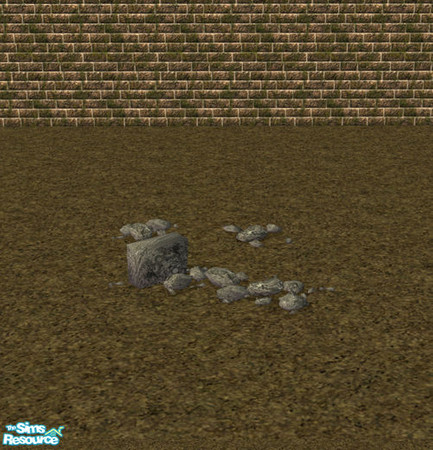 Sims 2 — Tombstone - Wall rubble by Elena. — 