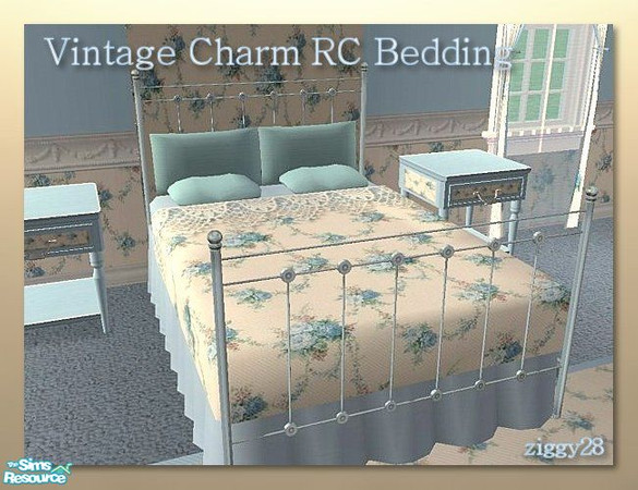Sims 2 — Vintage Charm Bedroom - Bedding by ziggy28 — Bedding for Vintage Charm Bedroom recolour. This file is for both