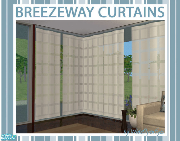 Sims 2 — Breezeway Curtains - Corner by wideopeneyes — These curtains hang from a track in the ceiling (AL height). This