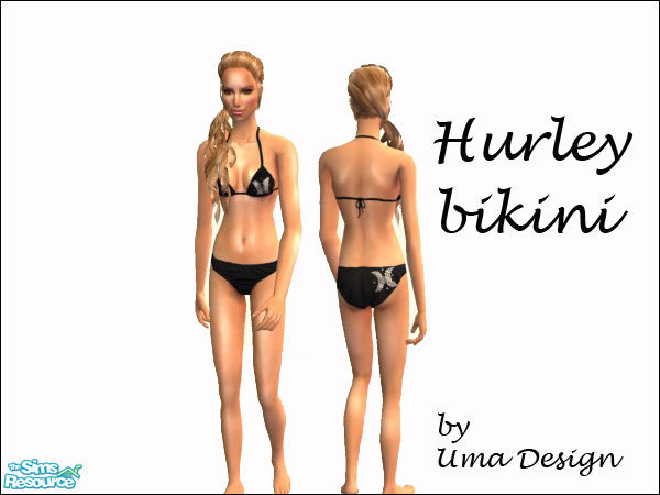 Sims 2 — Hurley Bikini for Females by Uma Design — Beach 09 is coming up! Get your simmies a new hot bikini. Will fit